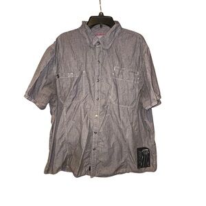 Harley-Davidson Men’s Striped Garage Shirt 3XL Short Sleeve HDMC‎ Logo Biker
